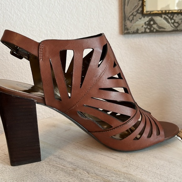 Carlos by Carlos Santana Dynamic open toe heel brown leather EUC Size 10 - Picture 9 of 13